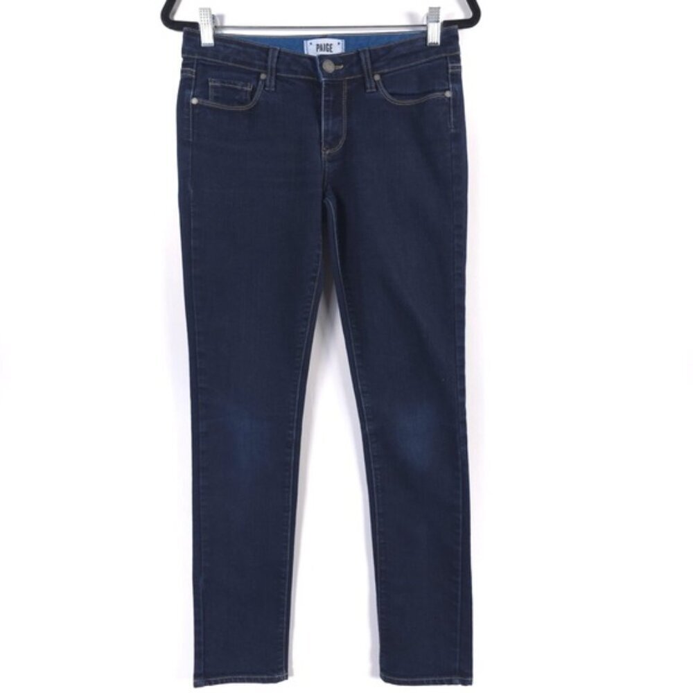PAIGE SKYLINE SKINNY Jeans Mid Rise USA🇺🇸MADE Stretch Cotton Blend Size 27‎